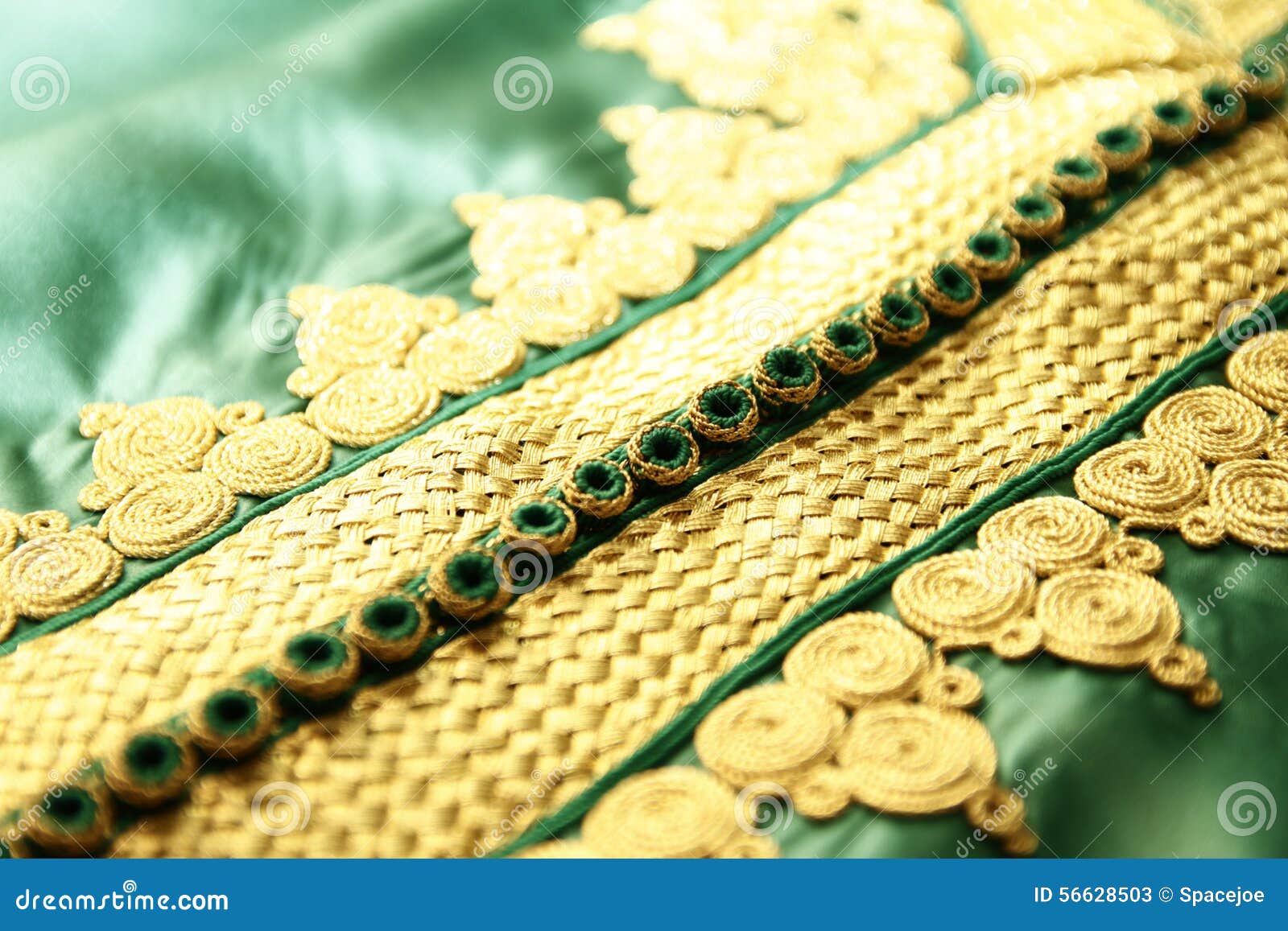 details of a green moroccan caftan